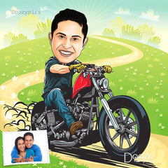 Bike Rider Caricature Art