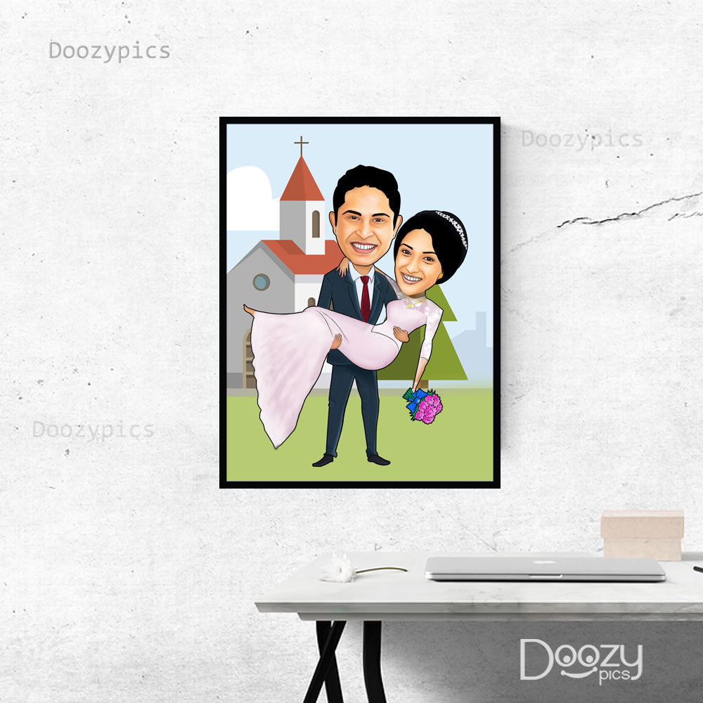 Christian Wedding Caricature Art