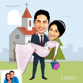 Christian Wedding Caricature Art