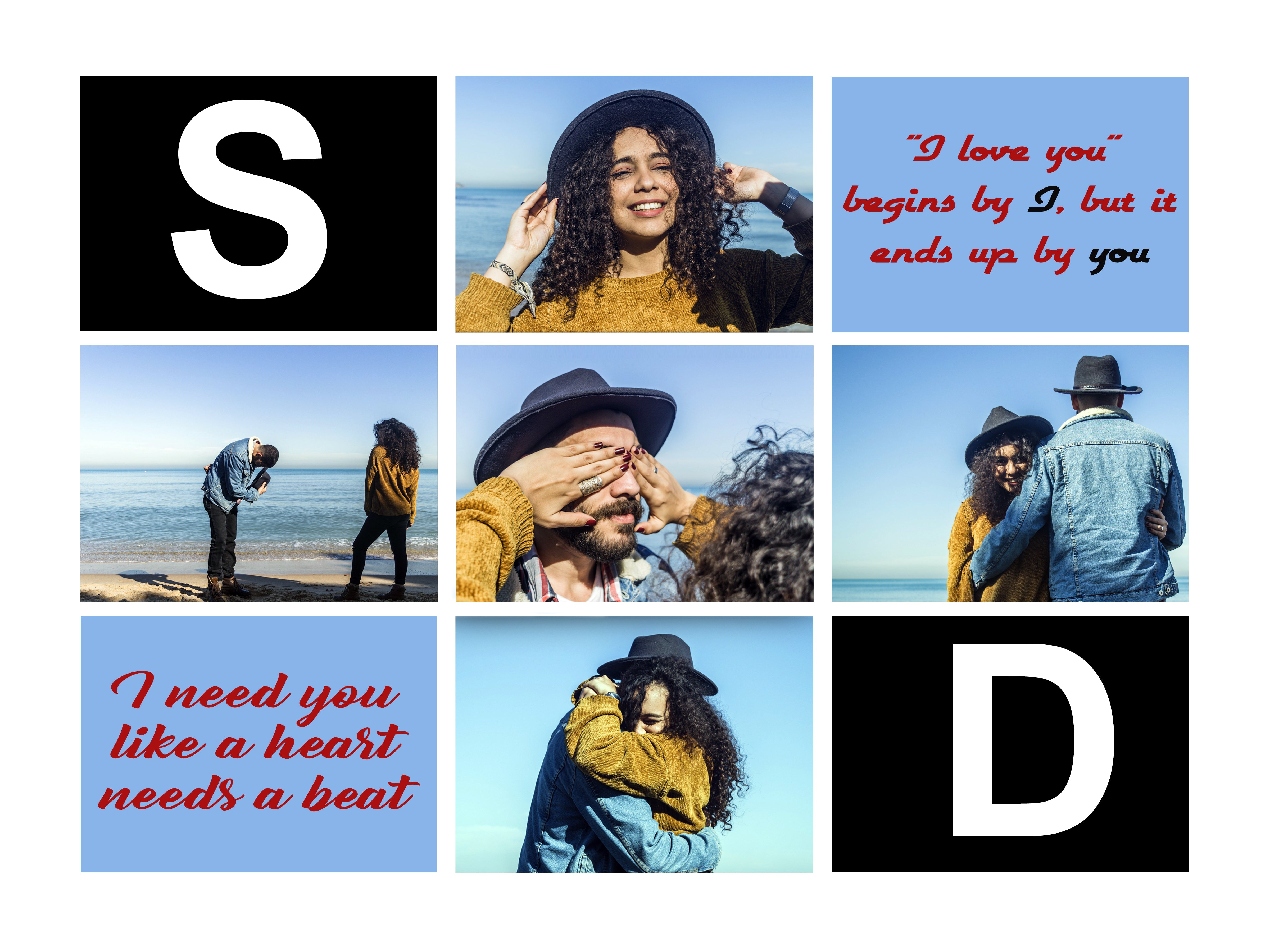 Collage Frame With Letters and Quotation