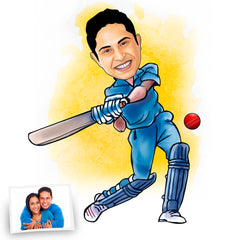 Cricketer Caricature Art