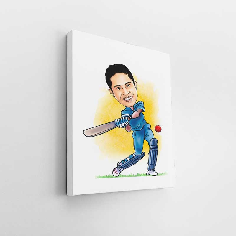 Cricketer Caricature Art