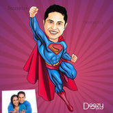 Flying Superman Caricature Art