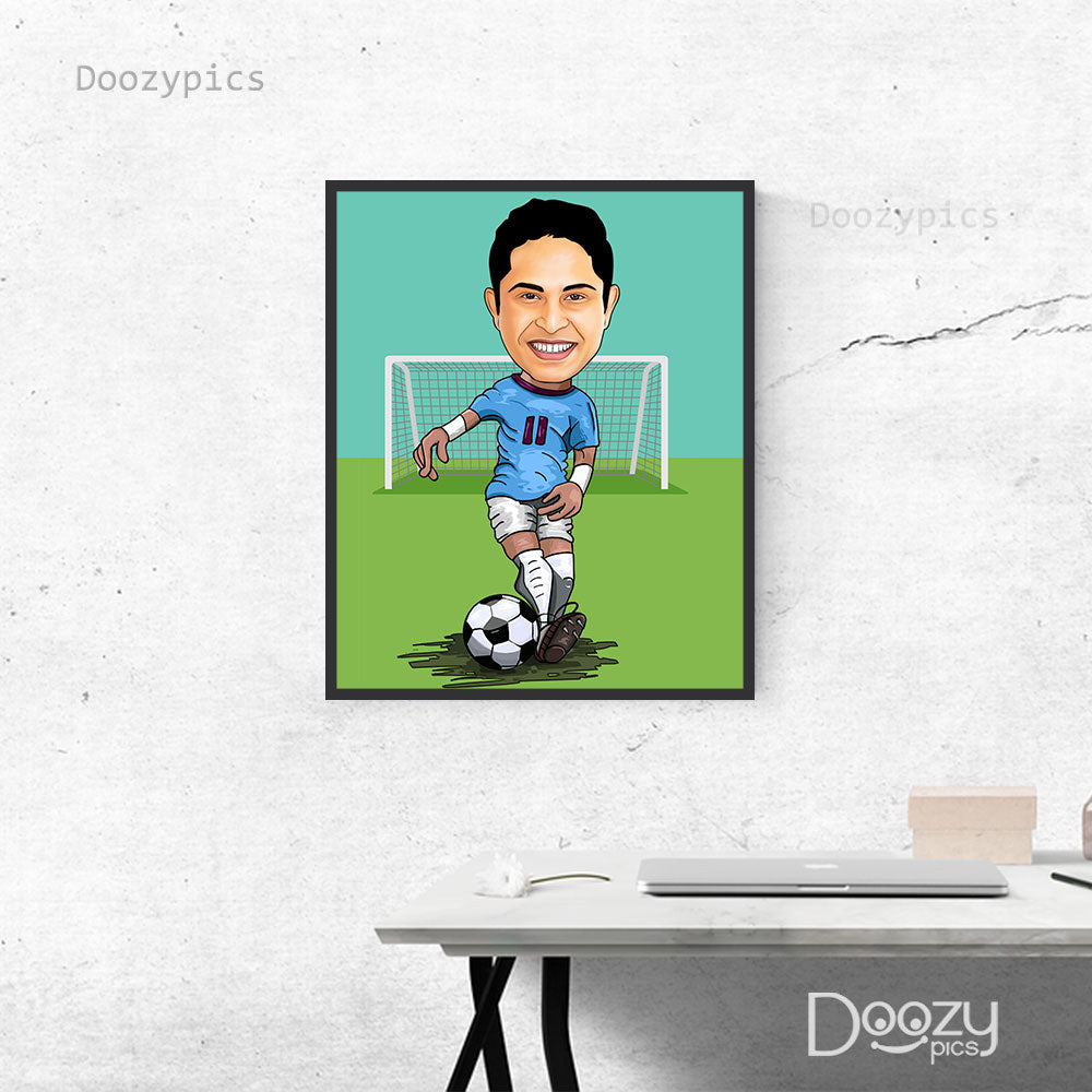 Football Player Caricature Art