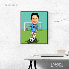 Football Player Caricature Art