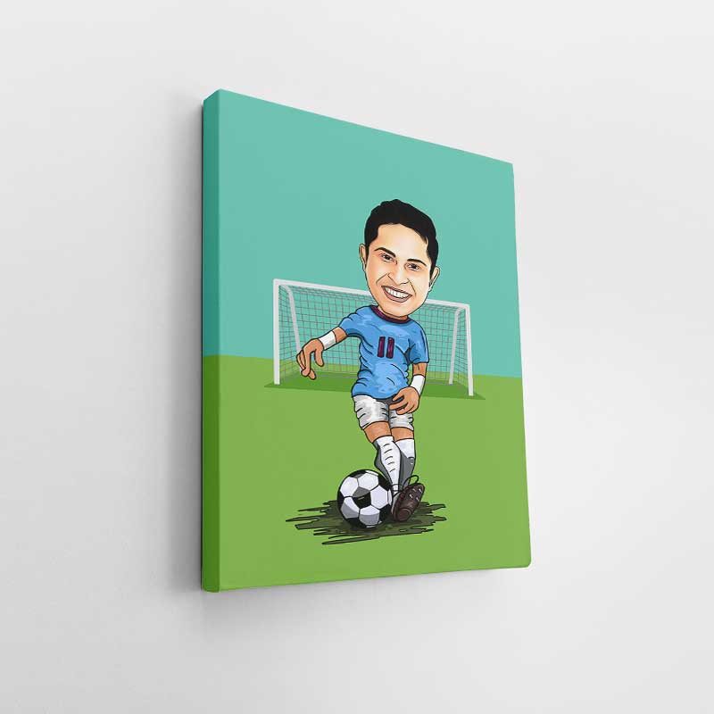 Football Player Caricature Art