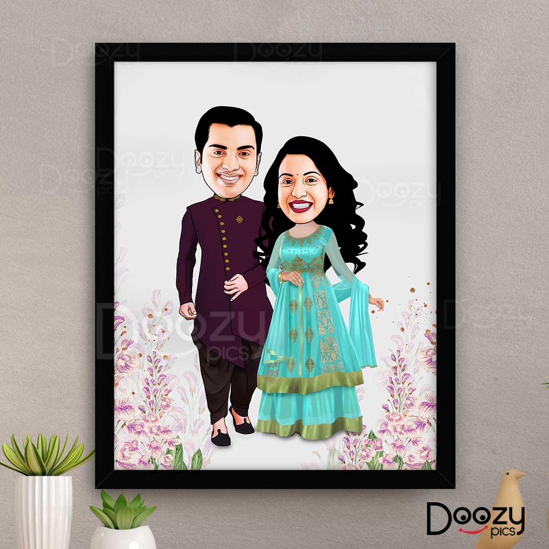 Happy Couple Caricature Art
