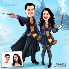 Harry Potter Couple Caricature Art