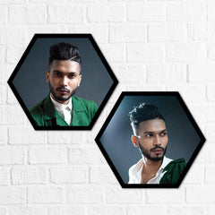 Personalized Hexagon Double Horizontal Frames