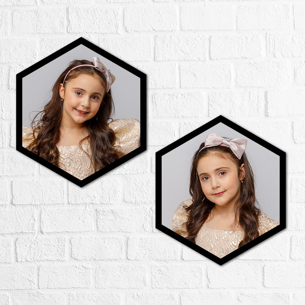 Personalized Hexagon Double Vertical Frames