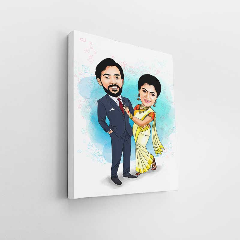 Modern Couple Caricature Art