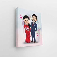 Newly Married Couple Caricature