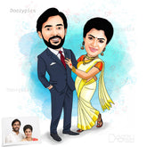 Modern Couple Caricature Art