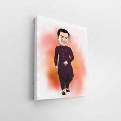 North Indian Men Traditional Caricature