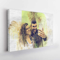 Personalized Artistic Water Color Effect Gallery Wrap with Canvas