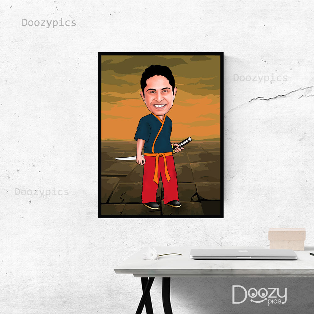 Samurai Caricature Art