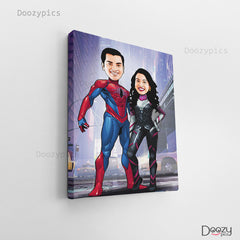Spiderman Couple Caricature Art
