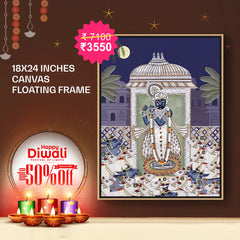 Shrinathji-Pichwai Art- Canvas Float Frame-18"X24"