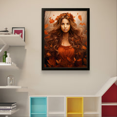 Personalized Imaginary Art : Girl as Autumn Queen Fantasy Art