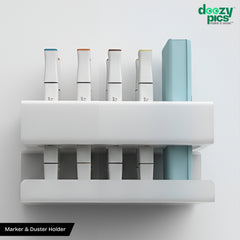 Acrylic Duster and Marker Holder(White)