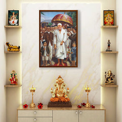 Amazon - Seller - Sai Baba Procession - Framed Canvas