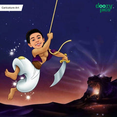 Alladin as a Kid Caricature Art