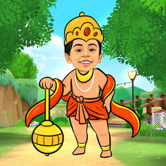 Hanuman as a Kid Caricature Art