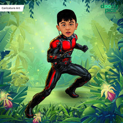 Avengers Antman as a Kid Caricature Art