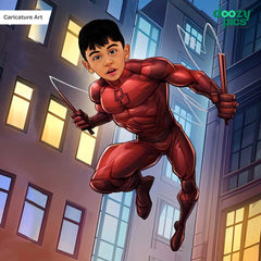 Avengers Daredevil as a Kid Caricature Art