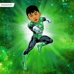 Avengers Green lantern as a Kid Caricature Art