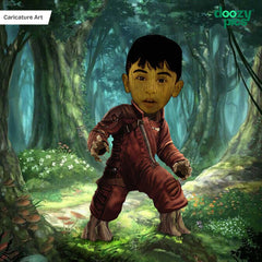 Avengers Starlord as a Kid Caricature Art