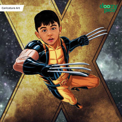 Avengers X-Men as a Kid Caricature Art