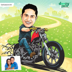 Bike Rider Caricature Art