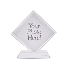 Personalized Diamond-Shaped Crystal Photo Frame