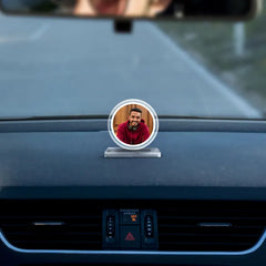 Acrylic Personalized Circle Sahpe Car Dashboard Photo Stand (Front & Back)