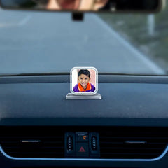 Acrylic Personalized Rounded square Shape Car Dashboard Photo Stand (Front & Back)