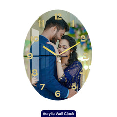 Personalized Acrylic Wall Clock with Oval Shape