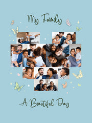 My Family Layout Heart Photo Collage