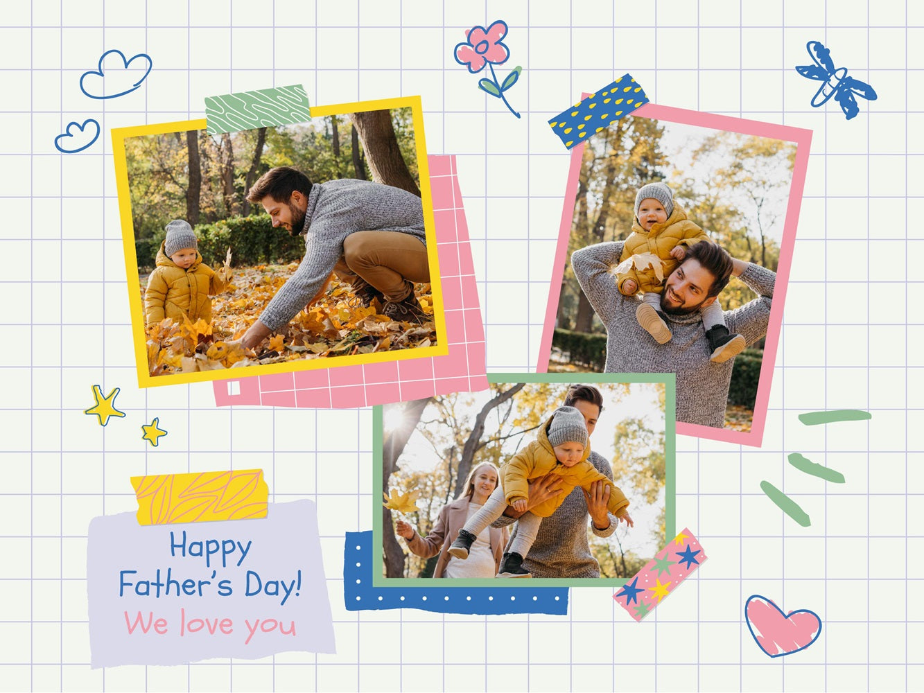 Memory Layout Happy Father Day Photo Collage