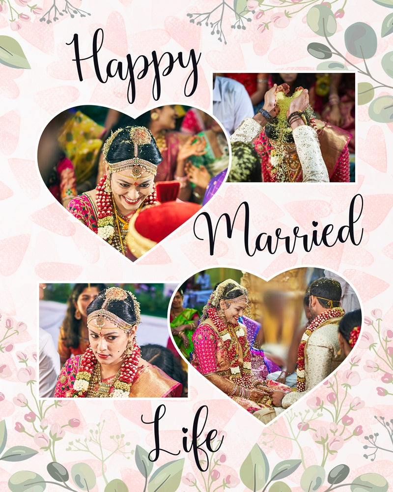 Marriage Layout Happy Married Life Photo Collage