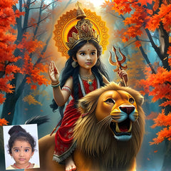 Personalized Imaginary Art : Baby Girl as Durga Devi