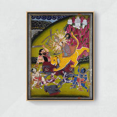 Mahishasura-Mardini- Canvas Float Frame-18"X24"