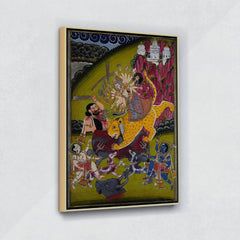 Mahishasura-Mardini- Canvas Float Frame-18"X24"