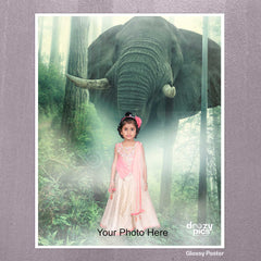 Elephant and Baby Print Poster