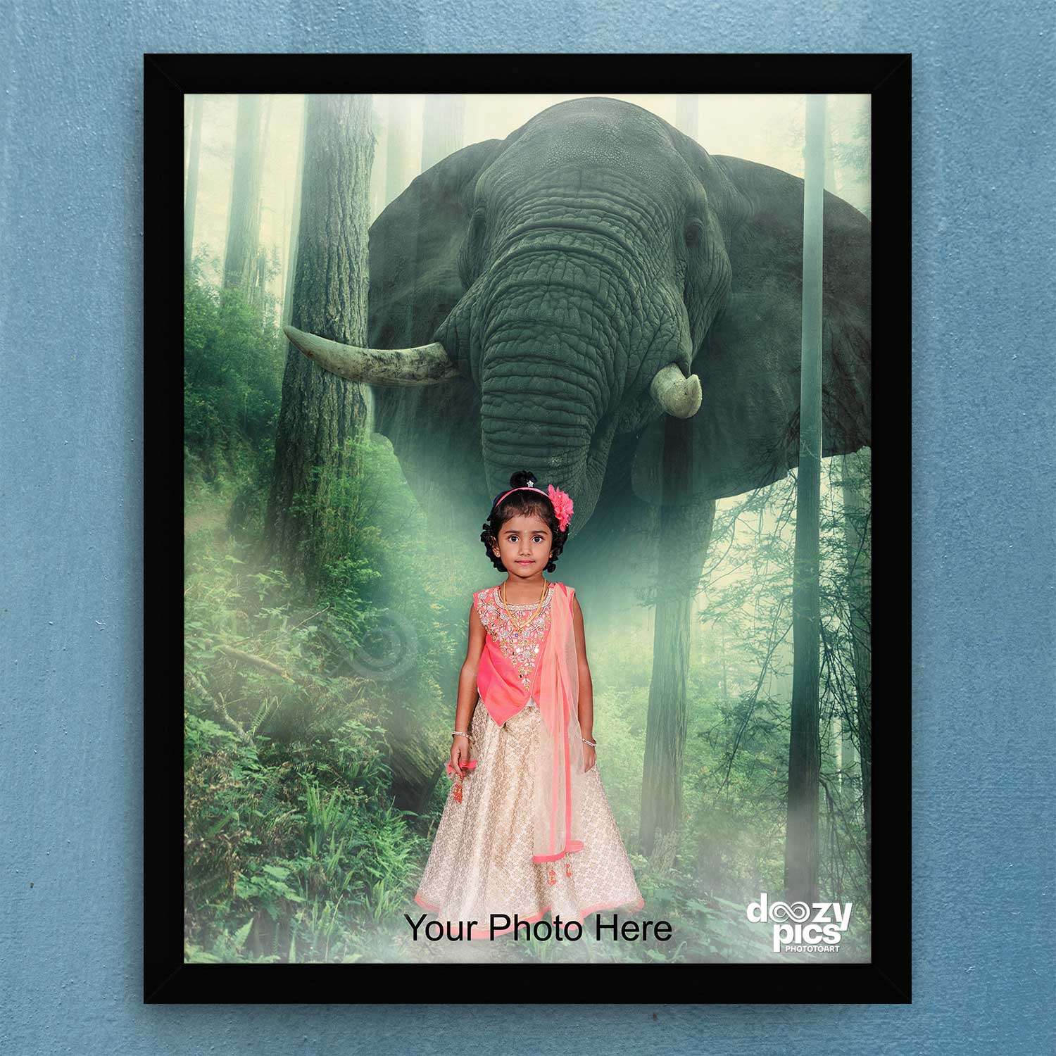 Elephant and Baby Print Poster