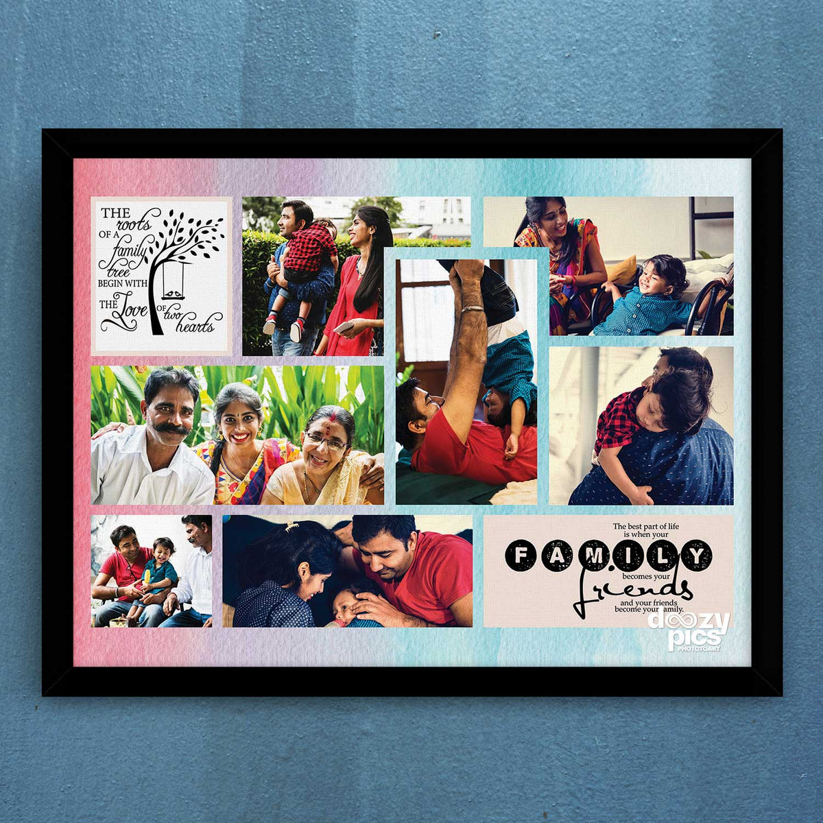 Family Friends Quote Collage Frame