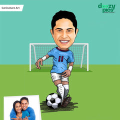 Football Player Caricature Art