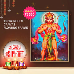 Hanuman- Canvas Float Frame-18"X24"