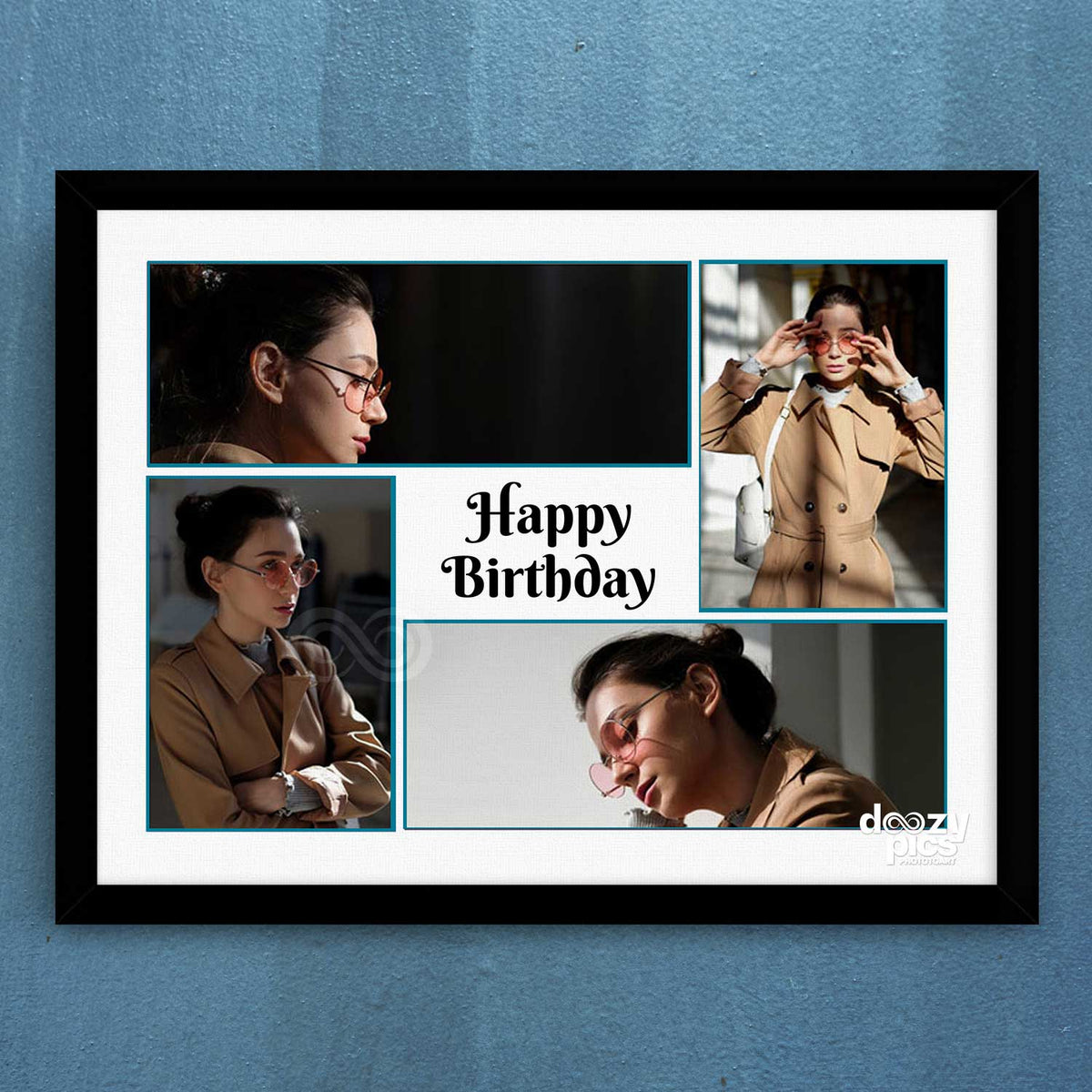 Happy Birthday Text Collage Frame