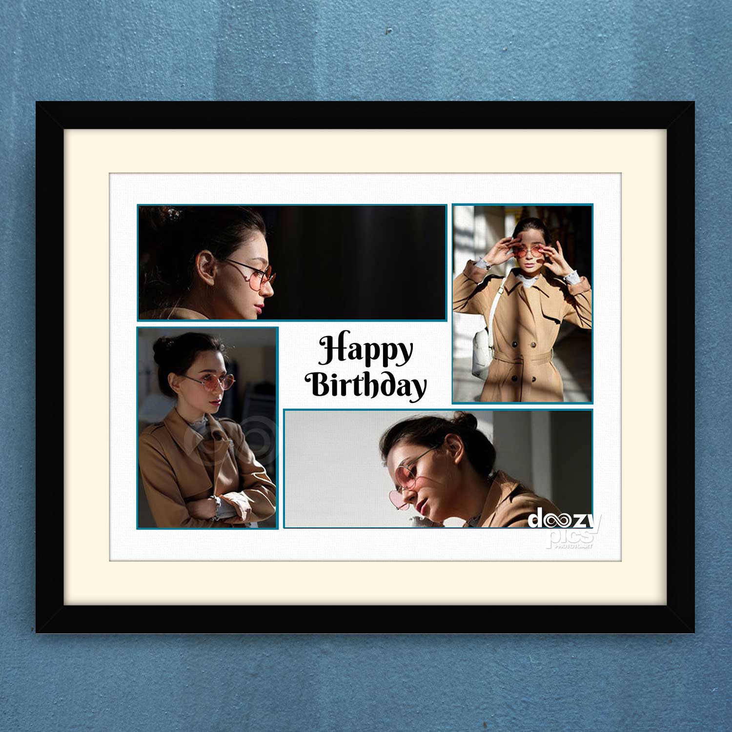 Happy Birthday Text Collage Frame